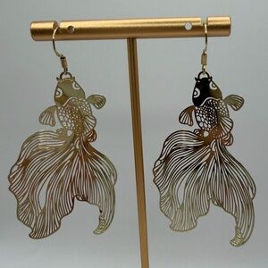 Gold Fish-Shaped Earrings